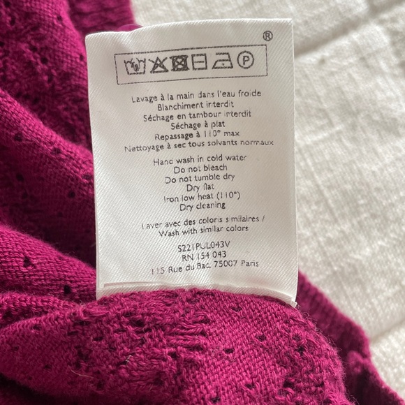 Sezane Gretha V-Neck Jumper Sweater in Plum Medium - Picture 9 of 13